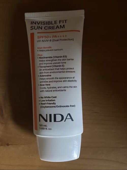 Сонцезахисний крем для обличчя та шиї  Nida Invisible Fit Sun Cream SPF50+